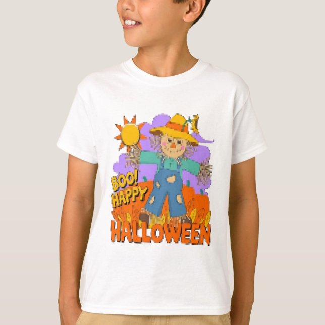 Camiseta Feliz Dia das Bruxas menino  (Frente)