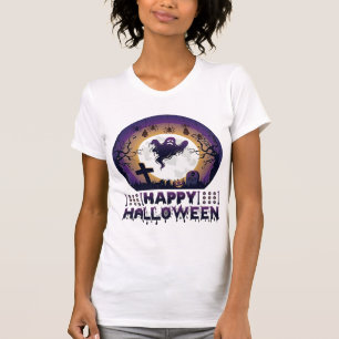 Camiseta Feliz Dia das Bruxas Morcegos Aranhas_1