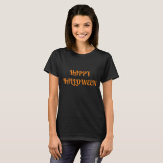 Camiseta Feliz Dia das Bruxas Negro Laranja