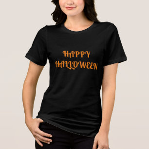 Camiseta Feliz Dia das Bruxas Negro Laranja