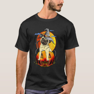 Camiseta Feliz Dia das Bruxas Pug Dogs Halloween