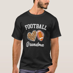 Camiseta Feliz Dia das Mães Futebol da vovó Leopard Heart
