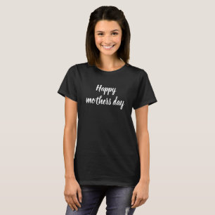 Camiseta Feliz dia das mães script preto e branco personali