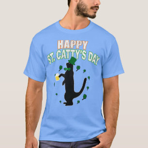 Camiseta Feliz Dia das Ruas Irlandês Kitten Cat Saint Patri