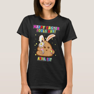 Camiseta Feliz dia de abril, Páscoa Bunny April tolos D