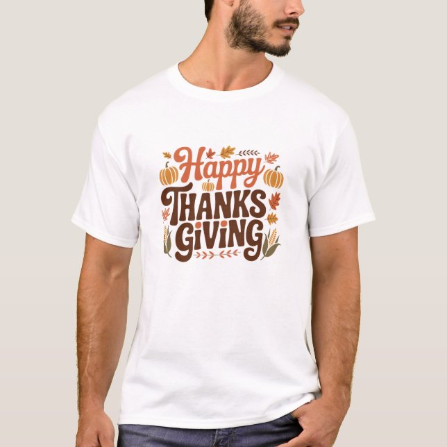 Camiseta Feliz Dia de Ação de Graças (Frente)