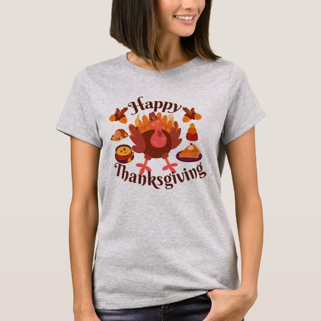 Camiseta Feliz Dia de Ação de Graças (Frente)