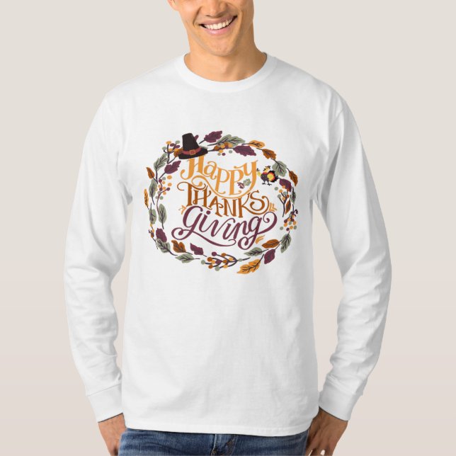 Camiseta Feliz Dia de Ação de Graças (Frente)