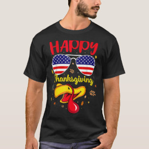 Camiseta Feliz Dia de Ação de Graças A Turquia Enfrenta Ban