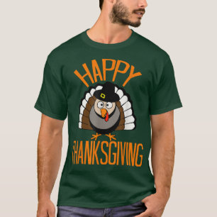 Camiseta Feliz Dia de Ação de Graças à Turquia Peregrino Ha