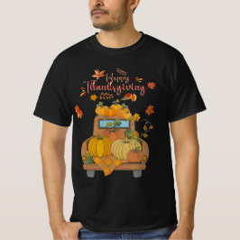 Camiseta Feliz Dia de Ação de Graças Caminhão Abóbora | Out