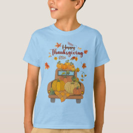Camiseta Feliz Dia de Ação de Graças Caminhão Abóbora | Out