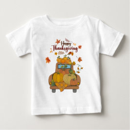 Camiseta Feliz Dia de Ação de Graças Caminhão de Abóbora |