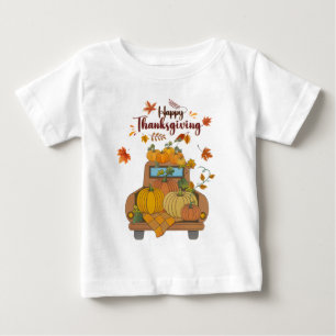 Camiseta Feliz Dia de Ação de Graças Caminhão de Abóbora