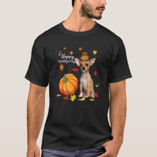 Camiseta Feliz Dia de Ação de Graças Chihuahua outono Fall
