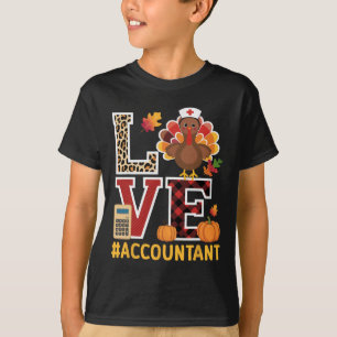 Camiseta Feliz Dia de Ação de Graças Contabilidade Dia do P