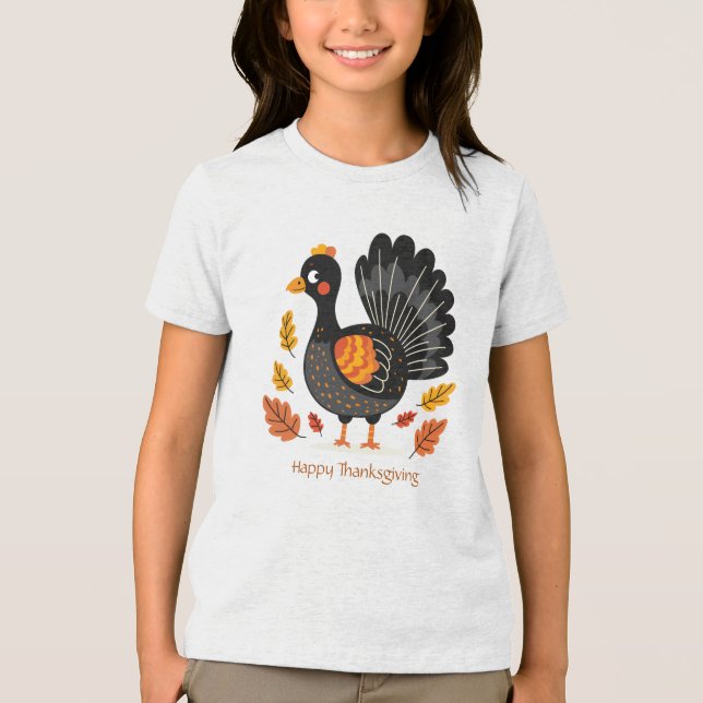 Camiseta Feliz Dia de Ação de Graças da Turquia (Frente)