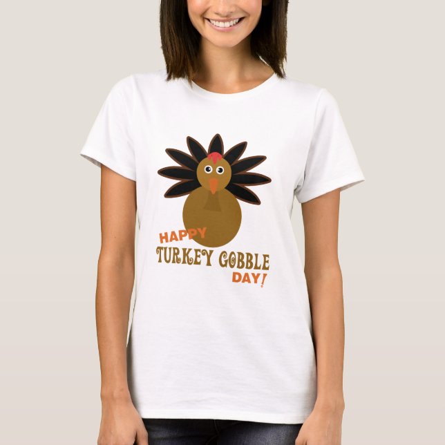 Camiseta Feliz Dia de Ação de Graças da Turquia (Frente)