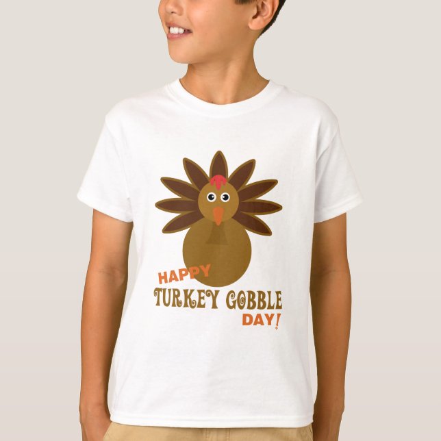 Camiseta Feliz Dia de Ação de Graças da Turquia (Frente)
