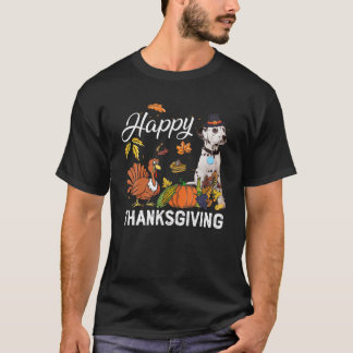Camiseta Feliz Dia de Ação de Graças Dalmácia Turquia Pumpk