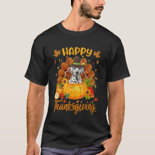 Camiseta Feliz Dia de Ação de Graças Dalmaciano Cão Turquia