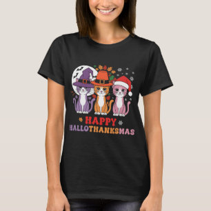 Camiseta Feliz Dia de Ação de Graças de Halloween