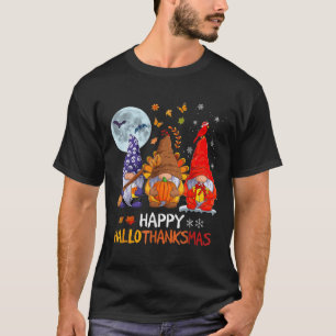 Camiseta Feliz Dia de Ação de Graças de Halloween Gnomos de