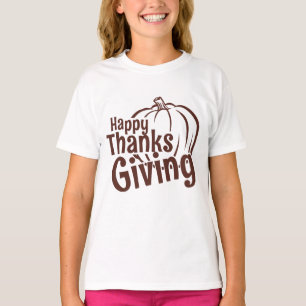 Camiseta Feliz Dia de Ação de Graças – Design de Colheita d