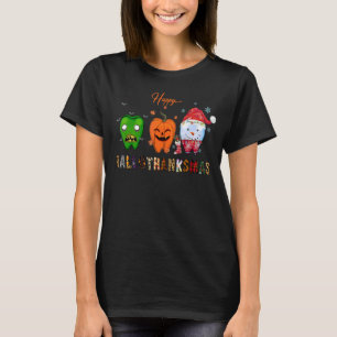 Camiseta feliz Dia de Ação de Graças do Dente de Hallothank