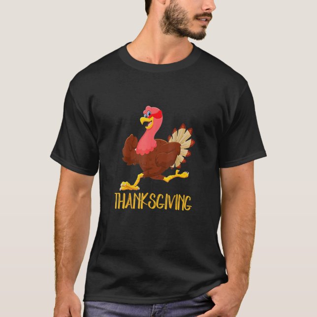 Camiseta Feliz Dia de Ação de Graças do Peru  Frango (Frente)