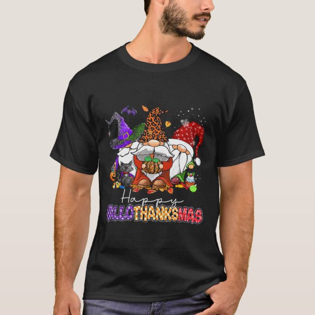 Camiseta Feliz Dia de Ação de Graças dos Gnomos de Hallotha (Frente)