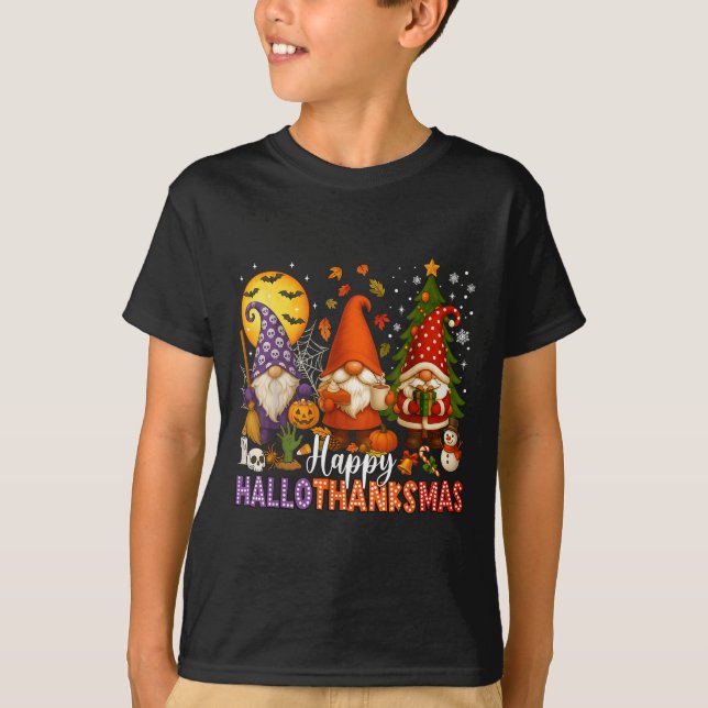 Camiseta Feliz Dia de Ação de Graças dos Gnomos de Hallotha (Frente)