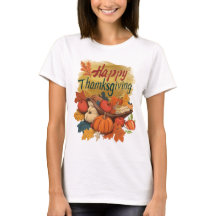 Camiseta feliz Dia de Ação de Graças dourado