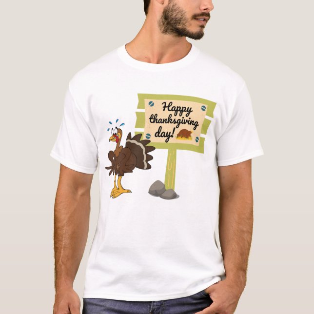 Camiseta Feliz Dia de Ação de Graças Engraçado (Frente)