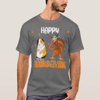 Camiseta Feliz Dia de Ação de Graças Engraçado Porco Guiné