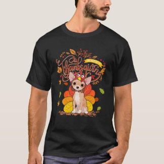 Camiseta Feliz Dia de Ação de Graças Engraçado Turquia Chih