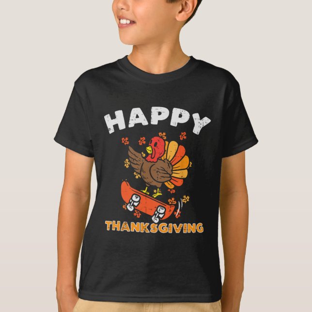 Camiseta Feliz Dia de Ação de Graças Feliz da Turquia Fall  (Frente)
