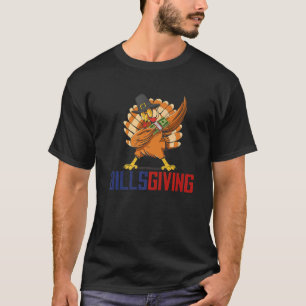 Camiseta Feliz Dia de Ação de Graças Frango Dabbing Peru  3