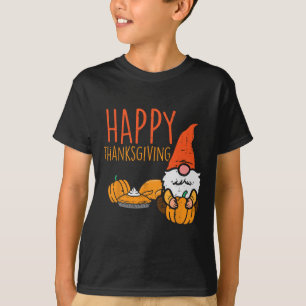 Camiseta Feliz Dia de Ação de Graças Gnome Pumpkin Fall Men