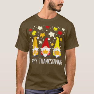 Camiseta Feliz Dia de Ação de Graças Gnomo outono