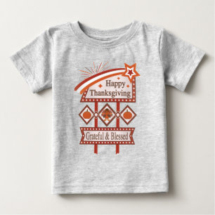 Camiseta Feliz Dia de Ação de Graças Grata e Bênção - Sinal