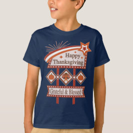 Camiseta Feliz Dia de Ação de Graças Grato & Abençoado Sina