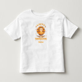 Camiseta Feliz Dia de Ação de Graças Nome Personalizado