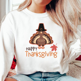 Camiseta Feliz Dia de Ação de Graças Peregrino Turquia
