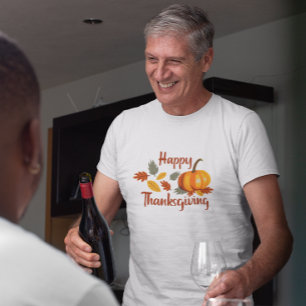 Camiseta Feliz Dia de Ação de Graças Pumpkin Autumn Deixa F