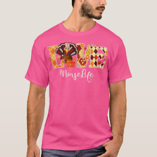 Camiseta Feliz Dia de Ação de Graças Turca Enfermeira do Es