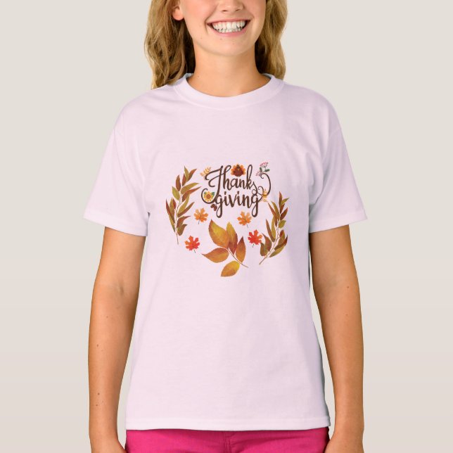 Camiseta Feliz Dia de Ação de Graças - Turquia (Frente)