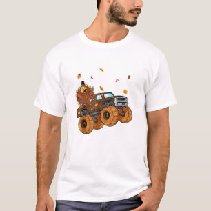 Camiseta Feliz Dia de Ação de Graças Turquia Andando Monstr