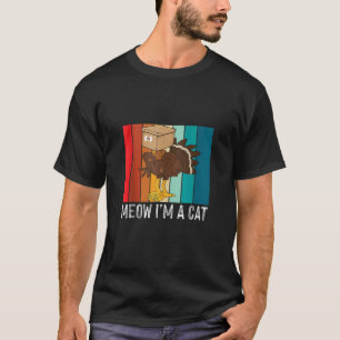 Camiseta Feliz Dia de Ação de Graças Turquia Falso Gato Ret