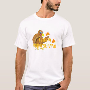 Camiseta Feliz Dia de Ação de Graças Turquia Homens Agradáv